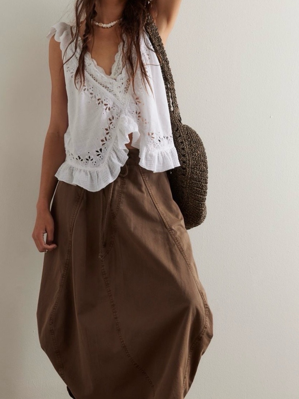 Free People Willow Poplin Maxi Skirt - Picture 7 of 9